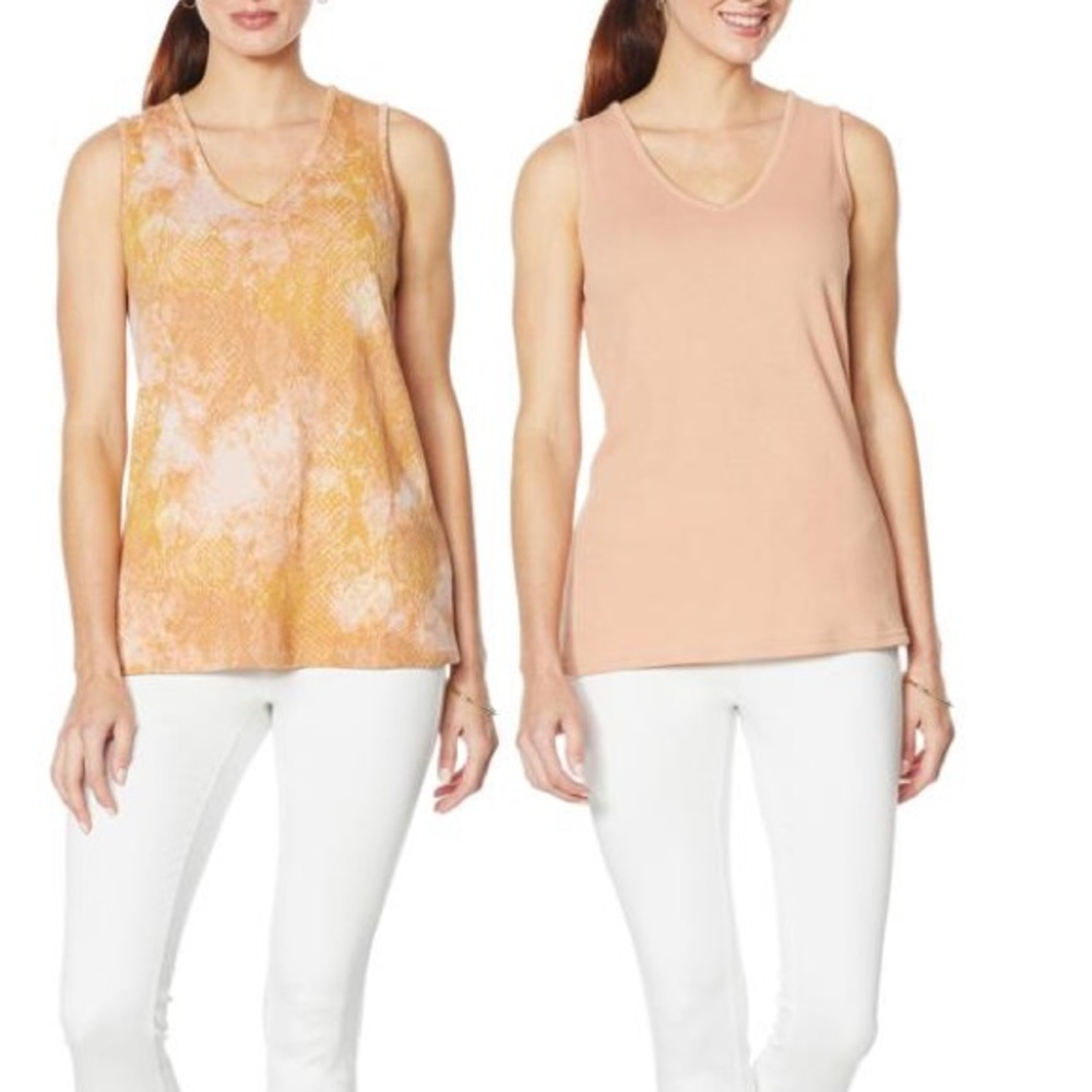 G by Giuliana 2-pack V-Neck Knit‎ Shell